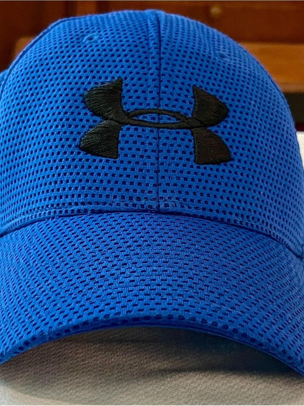 Under Armour Blue Mesh Performance Hat with Black Logo
